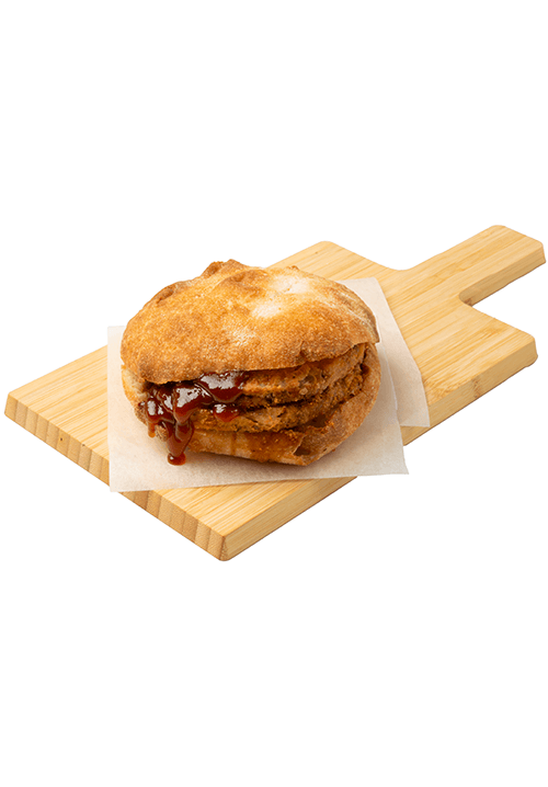 Burger με μπιφτέκι λαχανικών & barbeque σως