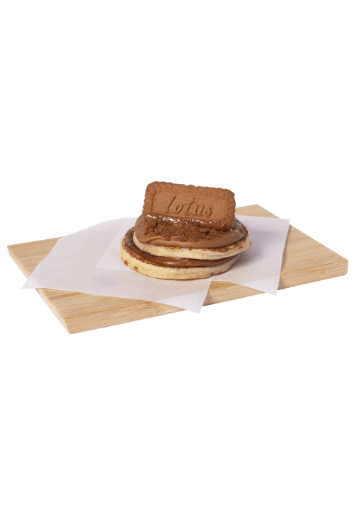 Pancakes with speculoos cream anf lotus biscuit