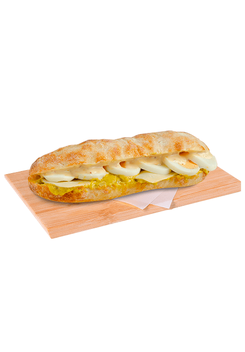 Panini από προζύμι ΖΕΟ με αυγό, μους αβοκάντο, τυρί  ένταμ & σως μέλι-μουστάρδα