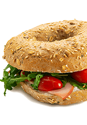 Multigrain turkey bagel