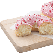 Γεμιστό donut με γεύση φράουλα