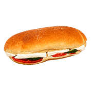 White baguette with turkey-feta