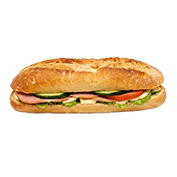 White baguette with turkey