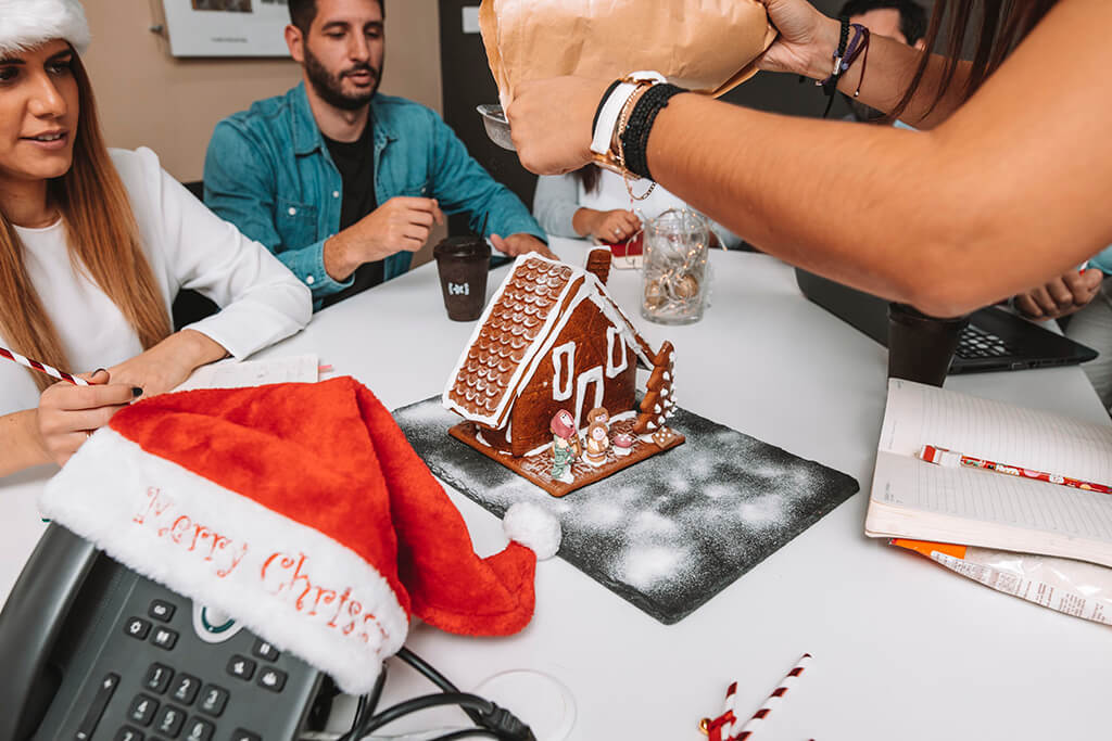 Christmas cookie house at the marketing department