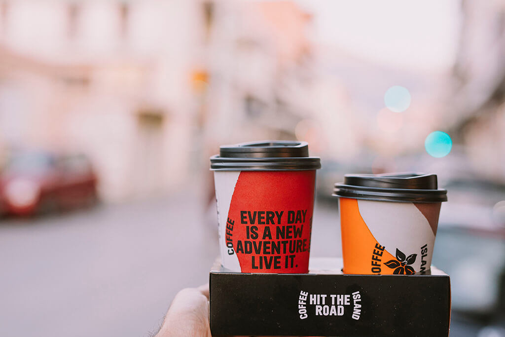 Coffee Island's paper cups.