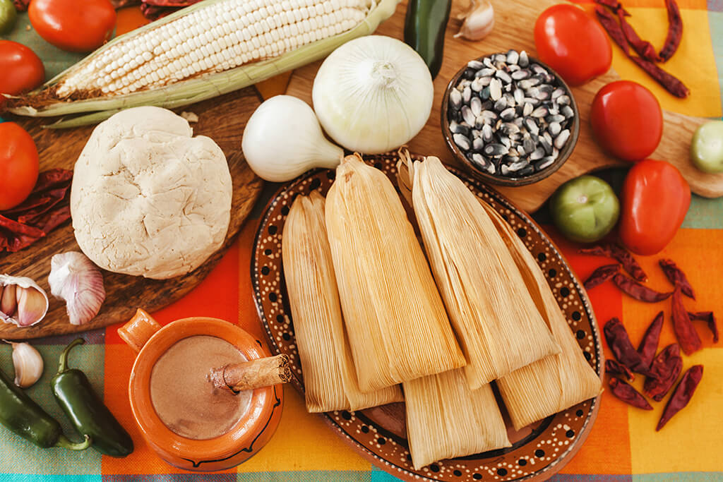 Mexican food preparation.